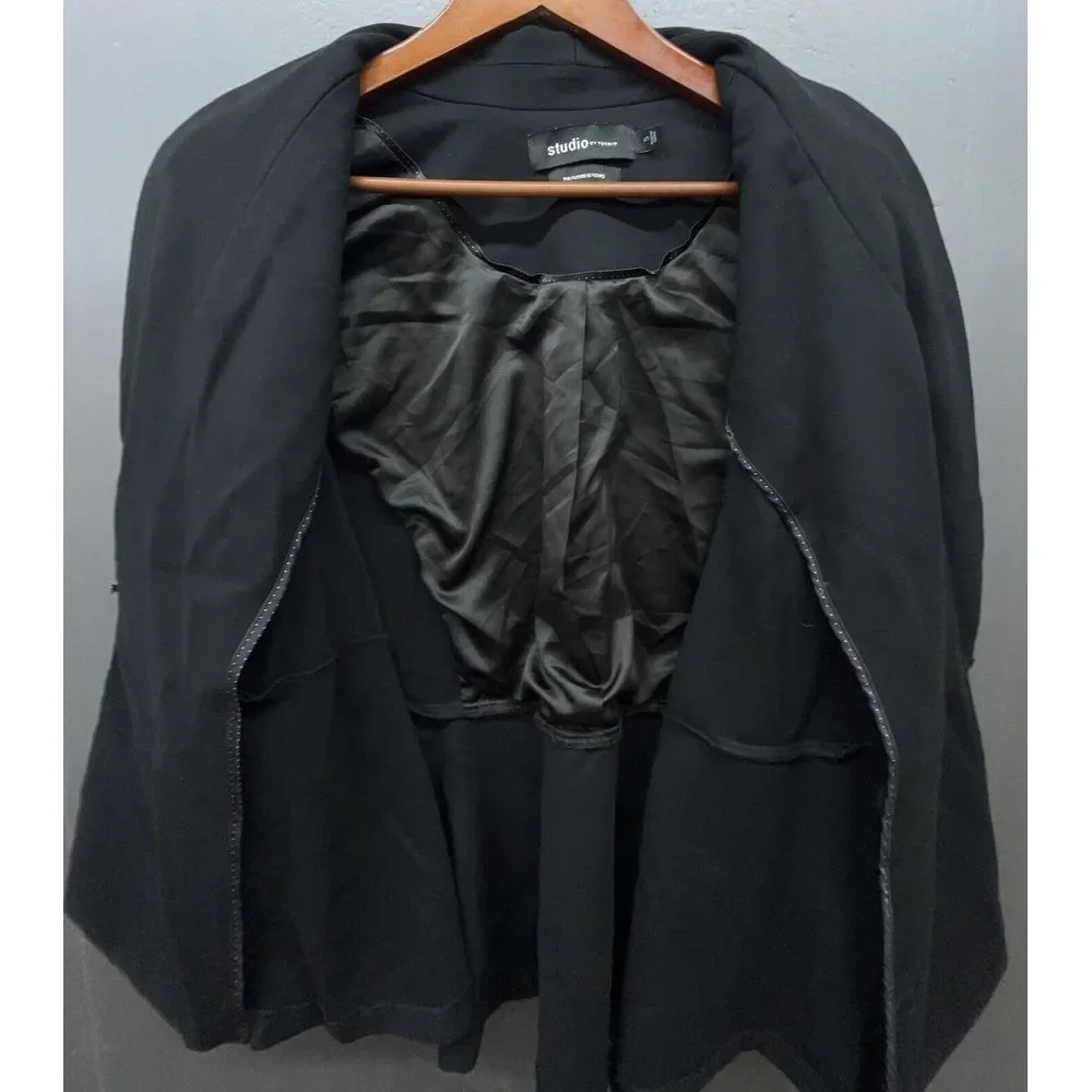Studio By Torrid Blazer 5 Black Ponte Peplum Stretch Jacket Versatile Career - Picture 7 of 11